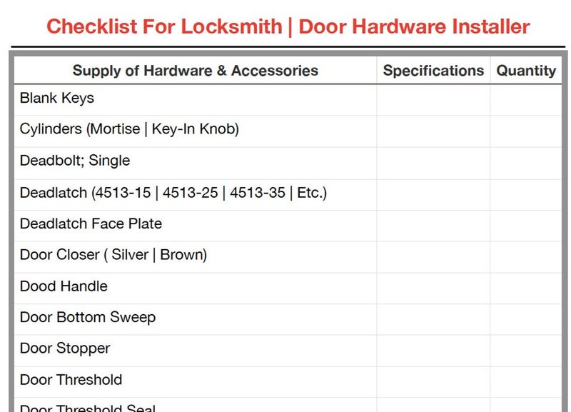 Best Annual Maintenance Checklist For All Interior Door Hardware