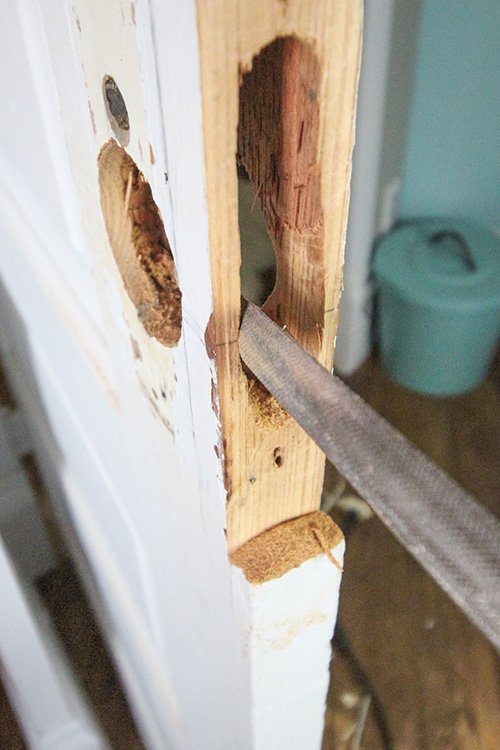 Repairing An Exterior Door That Was Pre-Drilled Too Deeply For Hardware