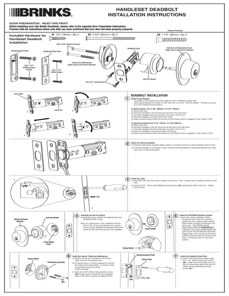 Troubleshooting A Handleset Deadbolt That Won'T Align (Part Of The Set)
